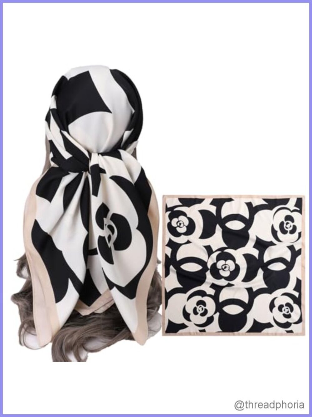 Large Silk Like Head Scarf Square Satin Hair Wrap Bandana 35x35